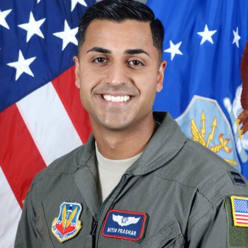 U.S. Air Force Captain Nitin Prashar, 38th Reconnaissance Squadron executive officer, poses for his official photograph August 16, 2017, at Offutt Air Force Base, Nebraska. Prashar created the Trail Blazer Scholarship which is offered to students who actively try to be a positive force for change in his home town of Rockford, Illinois, and in Omaha, Nebraska. (U.S. Air Force photo by D.P. Heard)